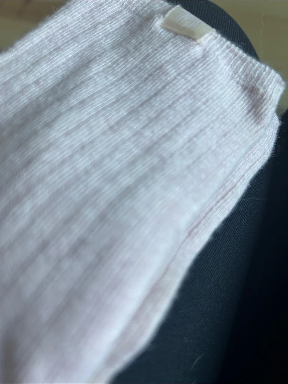Light Pink Ribbed Knee-High Socks by
